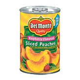 Del Monte&nbsp;Peaches Sliced Yellow Cling&nbsp;Raspberry Flavored In Light Syrup Full-Size Picture